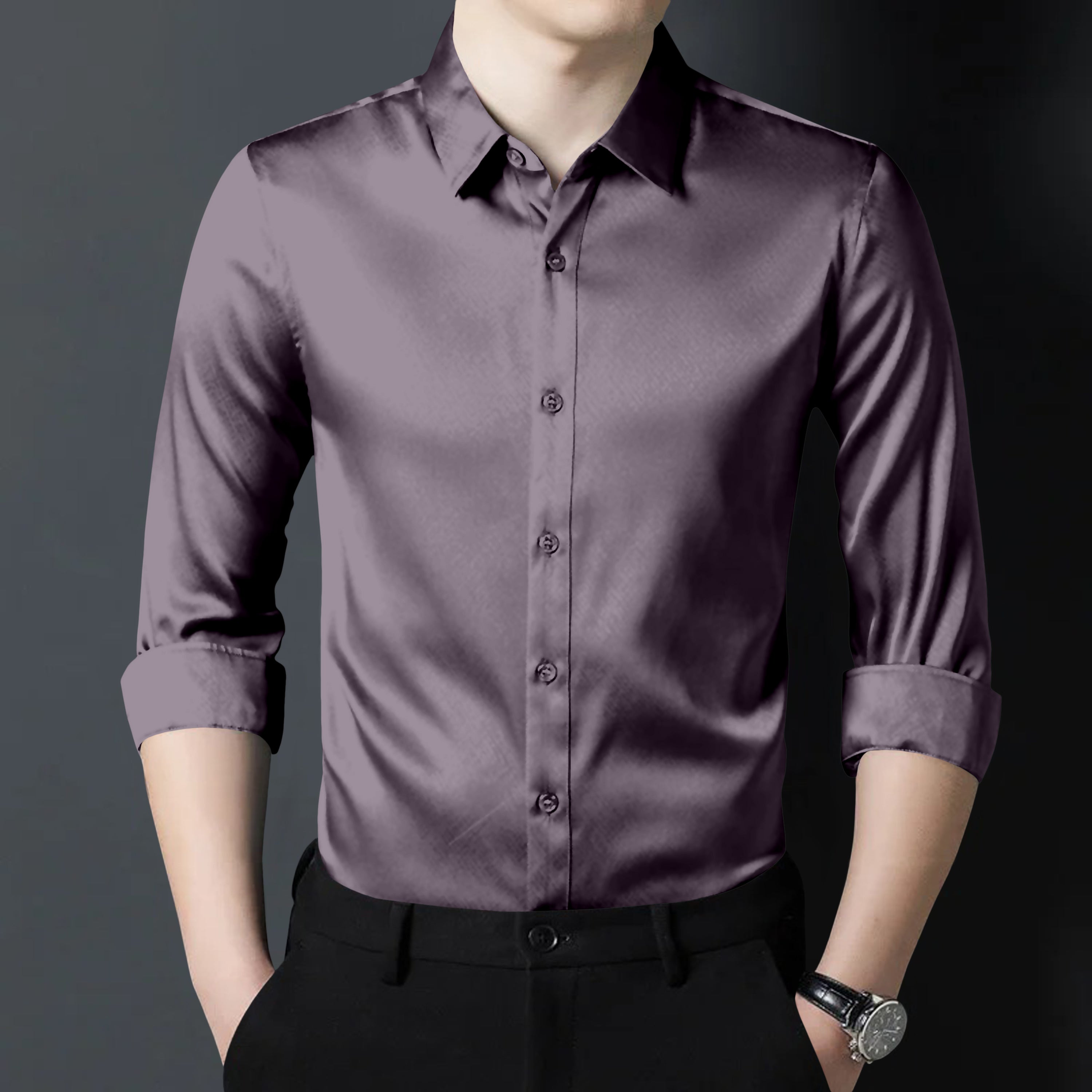 Mauve Violet Premium Satin Shirt