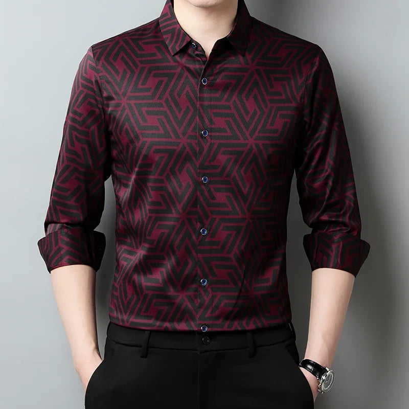 Scarlet Symmetry Printed Satin Shirt